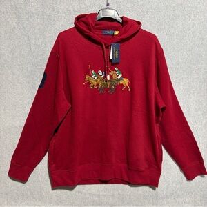 POLO RALPH LAUREN MEN’S TRIPLE PONY HOODIE NEW NWT XXL EMBROIDERED